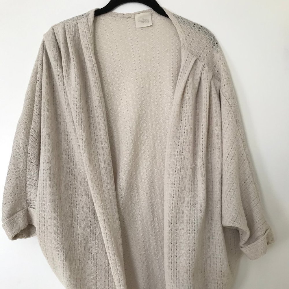 Cream Knit Cozy Cardigan Mid Sleeves